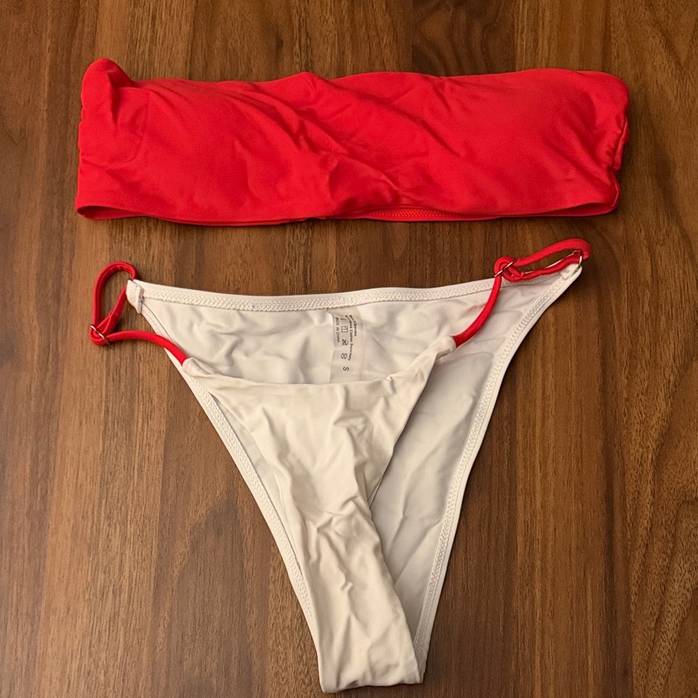 SHEIN Vibrant Red and White Bikini Set